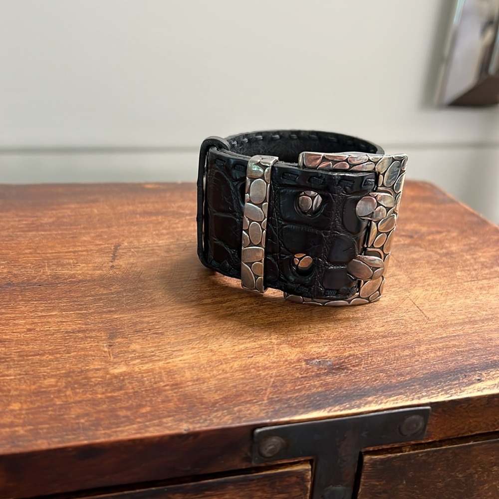 Vintage John Hardy Auth silver and Croc bracelet